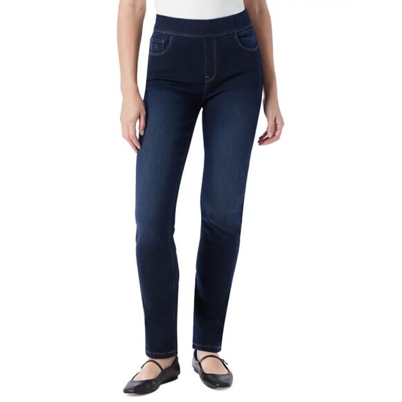 Gloria Vanderbilt High Rise Pull-On Straight Leg Jeans - Picture 1 of 3